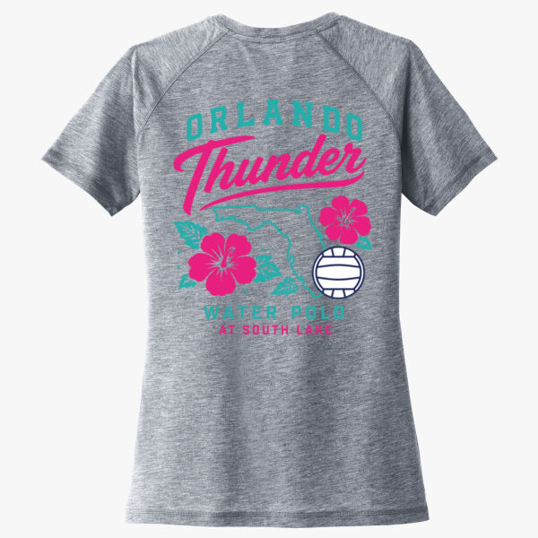 Ladies PosiCharge ® Tri Blend Wicking Scoop Neck Raglan Tee Thumbnail