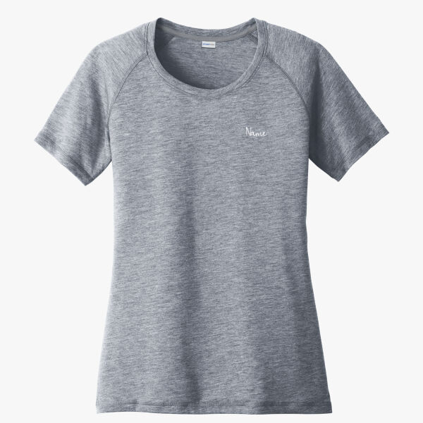 Ladies PosiCharge ® Tri Blend Wicking Scoop Neck Raglan Tee - with Personalization Thumbnail
